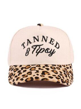 Tanned and Tipsy Leopard and Tan two tone cotton hat
